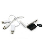 3 in 1 8핀, 마이크로 USB, 타입-C to TF & SD 카드 리더 USB OTG 확장 어댑터