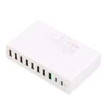 MFT-03Q 10-in-1 65W QC3.0 USB 스마트 고속 충전기, EU 플러그, EU 플러그