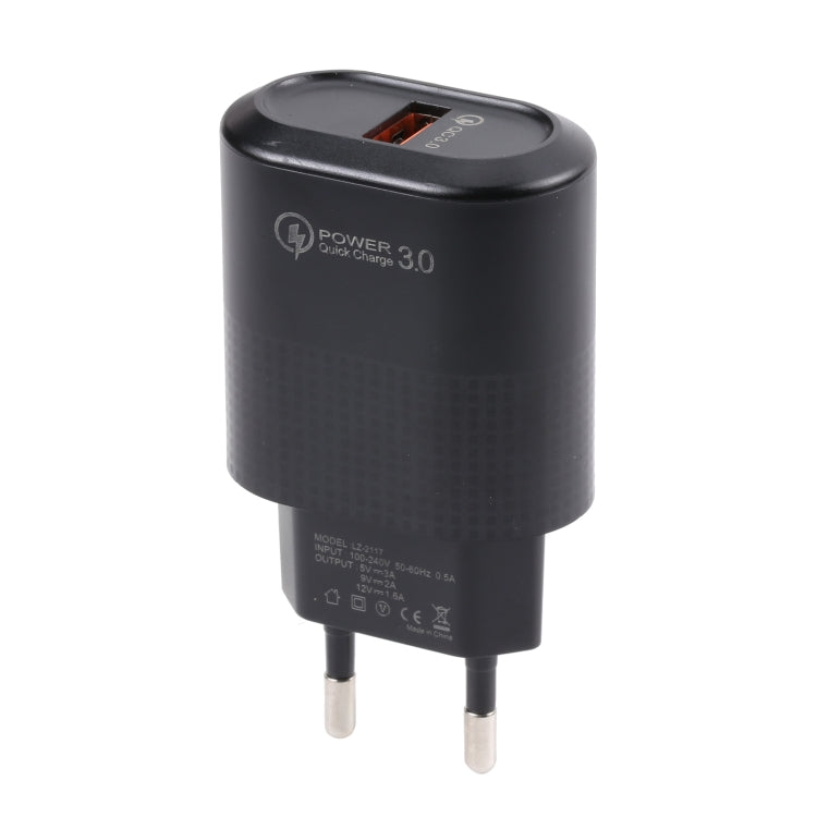 LZ-2117 18W QC3.0 3.1A USB 고속 충전기, EU 플러그, EU 플러그