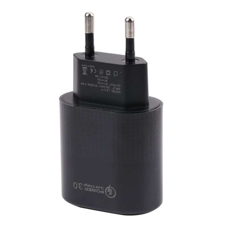 LZ-2117 18W QC3.0 3.1A USB 고속 충전기, EU 플러그, EU 플러그