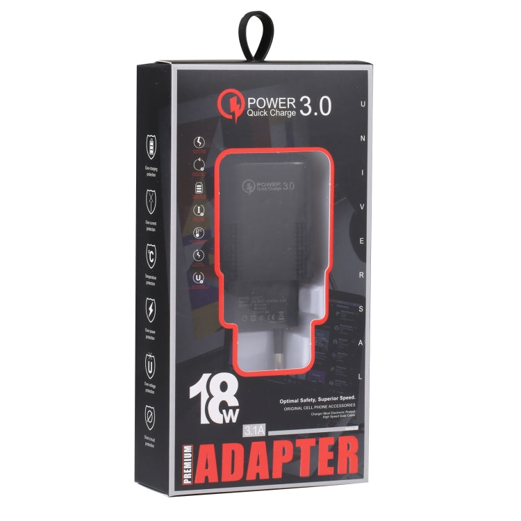 LZ-2117 18W QC3.0 3.1A USB 고속 충전기, EU 플러그, EU 플러그