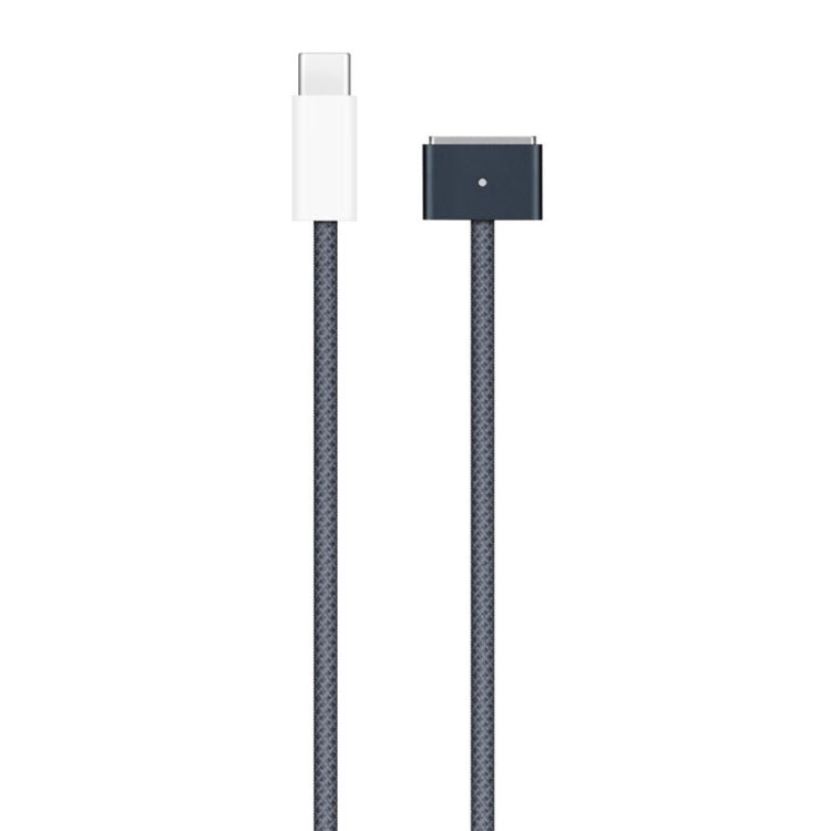 USB-C / 타입-C to Magsafe 3 꼬임 방지 고속 충전 데이터 케이블, 길이: 2m, 파랑, 흰색