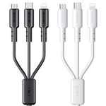 WEKOME WDC-02 조력 에너지 시리즈 3A USB to 8핀+타입-C+마이크로 USB 3 in 1 PVC 데이터 케이블, 길이: 1.2m