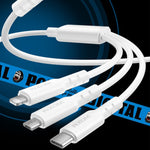 WEKOME WDC-02 조력 에너지 시리즈 3A USB to 8핀+타입-C+마이크로 USB 3 in 1 PVC 데이터 케이블, 길이: 1.2m