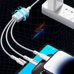 WEKOME WDC-02 조력 에너지 시리즈 3A USB to 8핀+타입-C+마이크로 USB 3 in 1 PVC 데이터 케이블, 길이: 1.2m