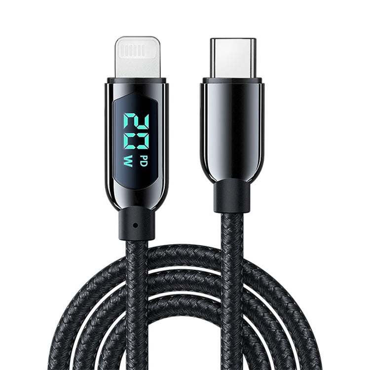 Mutural Li-CC001 1.2m PD20W 디지털 디스플레이 USB-C / Type-C to 8 핀 충전 데이터 케이블, Type-C to 8 핀