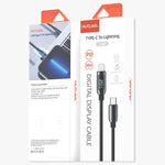 Mutural Li-CC001 1.2m PD20W 디지털 디스플레이 USB-C / Type-C to 8 핀 충전 데이터 케이블, Type-C to 8 핀
