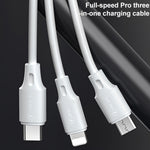 WK WDC-103 3A 3 in 1 8핀 + 마이크로 USB + 타입-C / USB-C 풀스피드 프로 충전 데이터 케이블, 길이: 1.15m