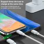 WK WDC-103 3A 3 in 1 8핀 + 마이크로 USB + 타입-C / USB-C 풀스피드 프로 충전 데이터 케이블, 길이: 1.15m