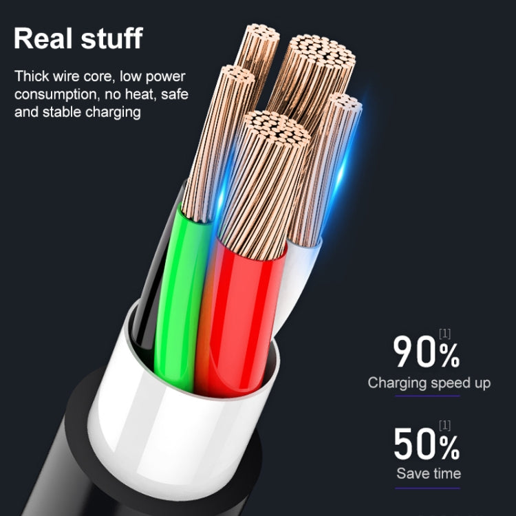 WK WDC-103 3A 3 in 1 8핀 + 마이크로 USB + 타입-C / USB-C 풀스피드 프로 충전 데이터 케이블, 길이: 1.15m