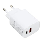 T087 20W USB-C / 타입-C + USB 포트 고속 충전 여행용 충전기, EU 플러그, EU 플러그