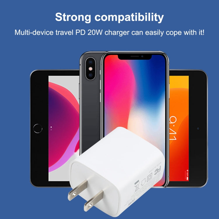 U087 20W USB-C / 타입-C + USB 포트 고속 충전 여행용 충전기, 미국 플러그, 미국 플러그