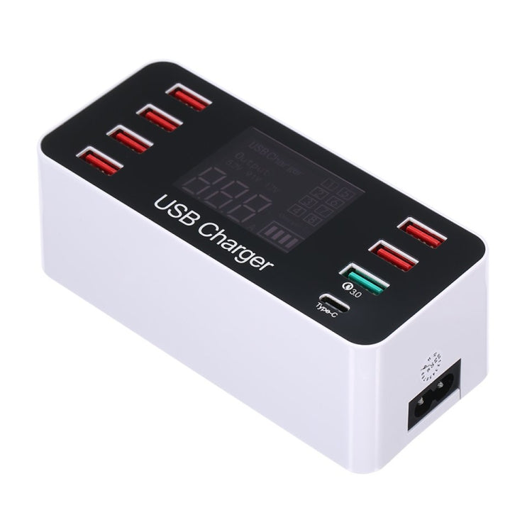 A9 Plus (글로벌 버전) 다기능 AC 100V~240V 8포트 USB 디지털 디스플레이 LCD 분리형 충전 스테이션 스마트 충전기 무선 충전 지원, QC3.0 지원, A9 Plus (글로벌 버전)