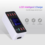 A9 Plus (글로벌 버전) 다기능 AC 100V~240V 8포트 USB 디지털 디스플레이 LCD 분리형 충전 스테이션 스마트 충전기 무선 충전 지원, QC3.0 지원, A9 Plus (글로벌 버전)