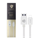 Lenyes LC701 1.5m 2.4A 출력 USB to 8핀 PVC 데이터 동기화 고속 충전 케이블, 1.5m 8핀