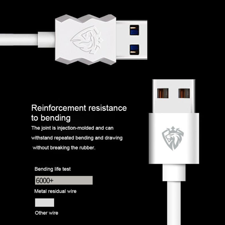Lenyes LC701 1.5m 2.4A 출력 USB to 8핀 PVC 데이터 동기화 고속 충전 케이블, 1.5m 8핀