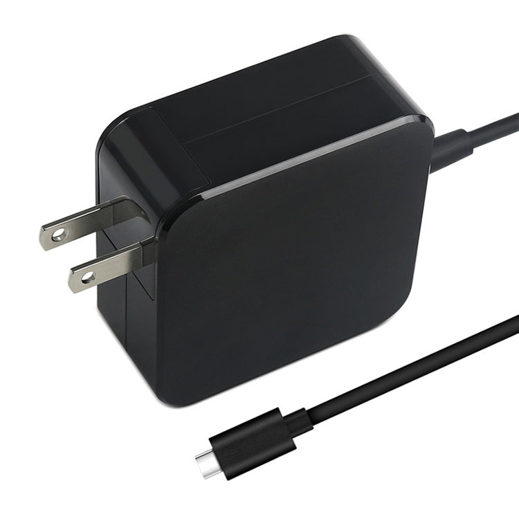 노트북용 65W USB-C / Type-C 전원 어댑터 휴대용 충전기, Type-C 충전 케이블 포함, US 플러그, 65W US 플러그 /블랙