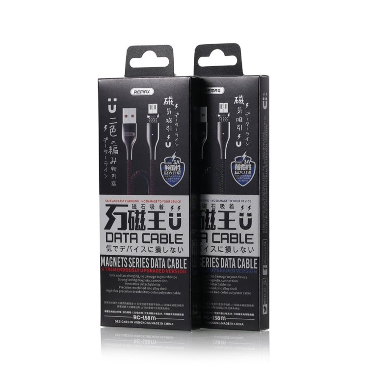 REMAX RC-158m 3A USB to 마이크로 USB 인터페이스 충전 + 전송 마그네틱 폴리에스터 투톤 꼬임 데이터 케이블, 케이블 길이: 1m, 마이크로 USB