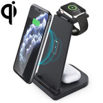 10W 3 in 1 QC 3.0 수직 다기능 무선 충전기 거치대 기능 포함, 휴대폰 / Apple Watch / AirPods용