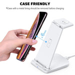 10W 3 in 1 QC 3.0 수직 다기능 무선 충전기 거치대 기능 포함, 휴대폰 / Apple Watch / AirPods용