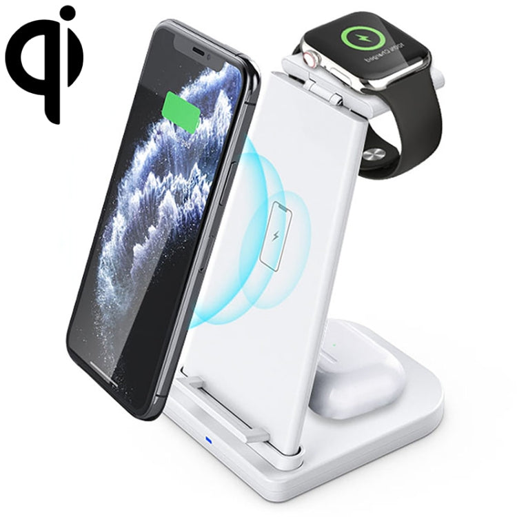 10W 3 in 1 QC 3.0 수직 다기능 무선 충전기 거치대 기능 포함, 휴대폰 / Apple Watch / AirPods용