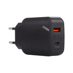 LZ-819A+C QC3.0 USB + PD 18W USB-C / 타입-C 인터페이스 여행용 충전기 표시등 포함, EU 플러그, EU 플러그