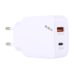 LZ-819A+C QC3.0 USB + PD 18W USB-C / 타입-C 인터페이스 여행용 충전기 표시등 포함, EU 플러그, EU 플러그