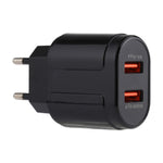 LZ-022 5V 2.4A 듀얼 USB 포트 여행용 충전기, EU 플러그
