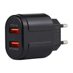 LZ-022 5V 2.4A 듀얼 USB 포트 여행용 충전기, EU 플러그