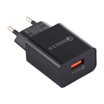 LZ-706 QC3.0 단일 USB 포트 여행용 충전기, EU 플러그