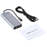 6 in 1 USB 2.0 x 3 + HDMI + RJ45 + 8핀 여성 충전 포트 to 8핀 남성 다기능 도크 스테이션 어댑터, 79591