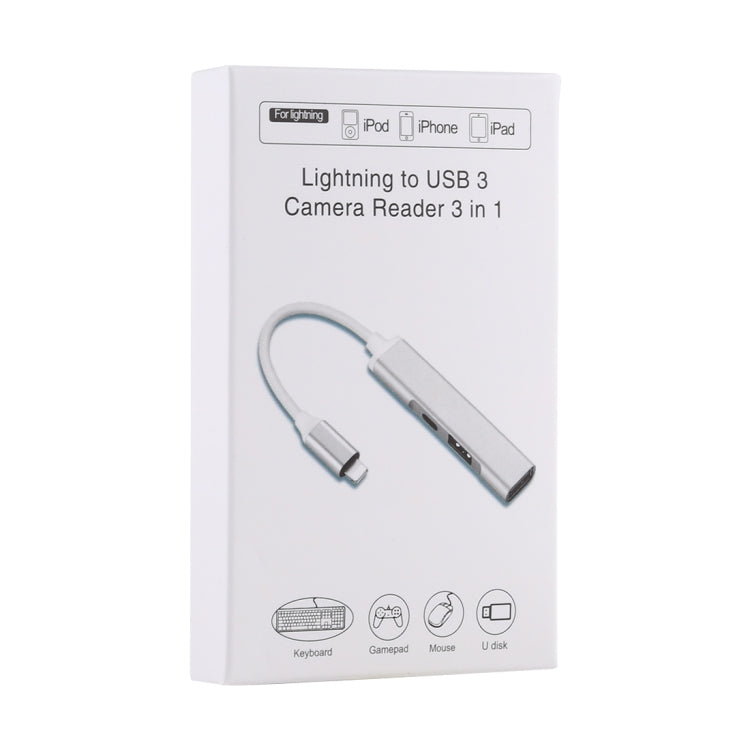 S-206 3 in 1 8핀 남성 to 2 x USB 3.0 + 8핀 여성 카메라 리더 어댑터, S-206