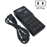 W-858 12A 12포트 USB 고속 충전 도크 데스크탑 스마트 충전기 AC100-240V, US 플러그, US 플러그