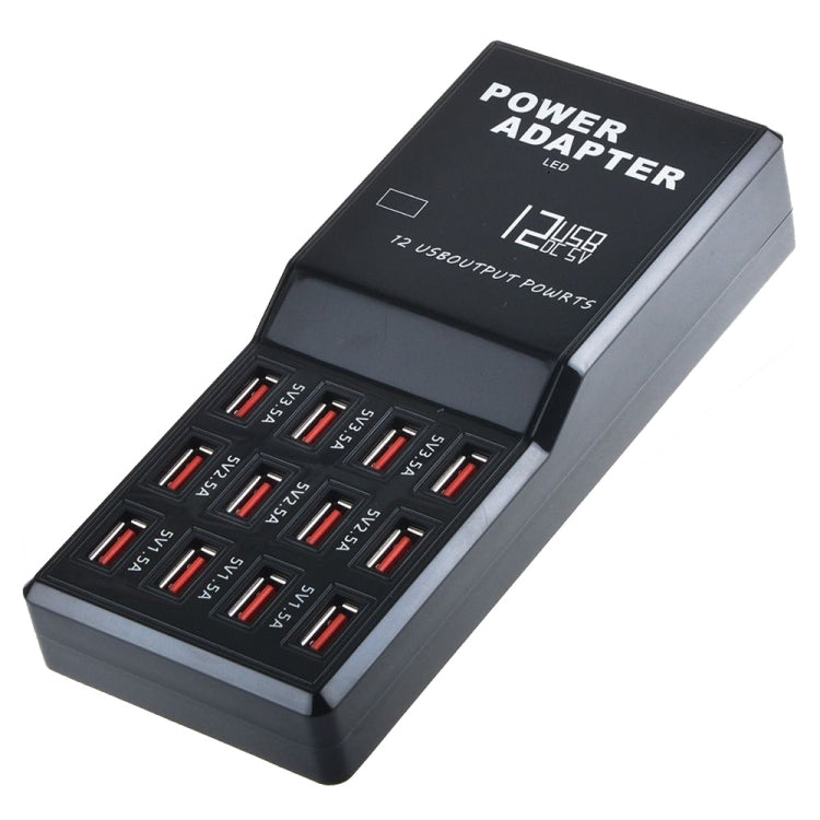 W-858 12A 12포트 USB 고속 충전 도크 데스크탑 스마트 충전기 AC100-240V, US 플러그, US 플러그