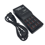 W-858 12A 12포트 USB 고속 충전 도크 데스크탑 스마트 충전기 AC100-240V, US 플러그, US 플러그