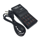 W-858 12A 12포트 USB 고속 충전 도크 데스크탑 스마트 충전기 AC100-240V, EU 플러그, EU 플러그