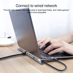 11 in 1 RJ45 + 87W PD + SD/TF + USBx3 + HDMI + VGA + 3.5mm AUX to Type-C 허브 어댑터, 11 in 1