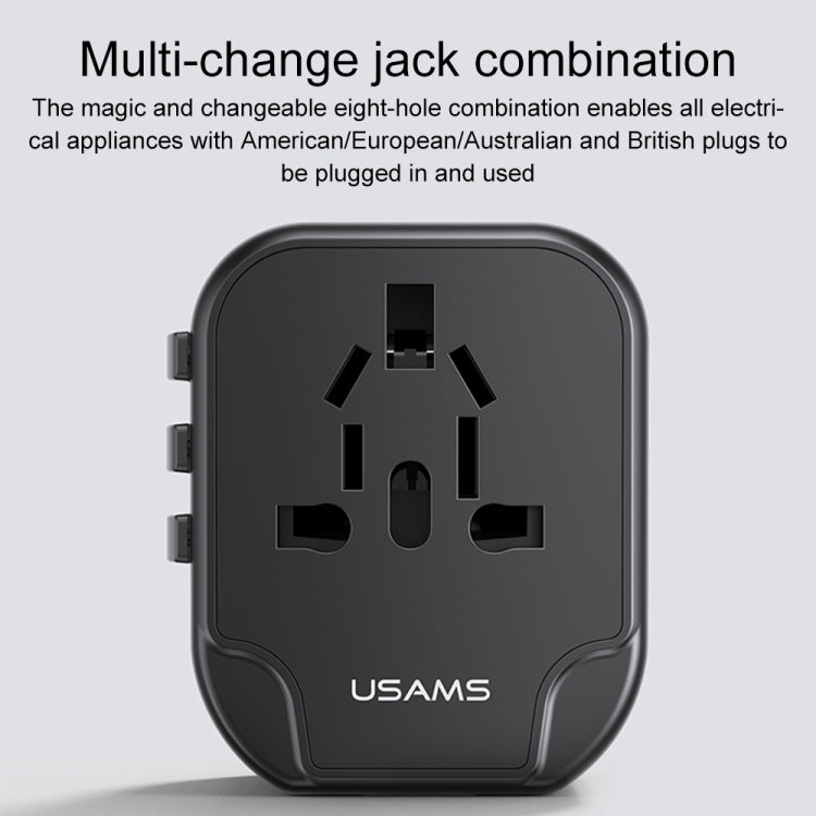 USAMS US-CC173 T55 12W 유니버설 멀티 플러그 여행용 충전기, US-CC173 T55