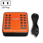 WLX-840 200W 40포트 USB 디지털 디스플레이 스마트 충전 스테이션 AC100-240V, 미국 플러그 (검정+주황), 미국 플러그