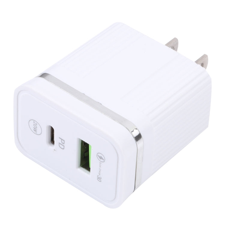 46-A2C2 20W PD + QC3.0 USB 다기능 고속 충전기, 미국 플러그, 미국 플러그