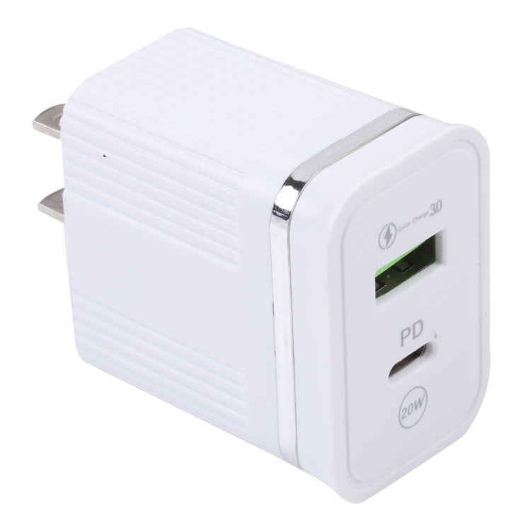 46-A2C2 20W PD + QC3.0 USB 다기능 고속 충전기, 미국 플러그, 미국 플러그
