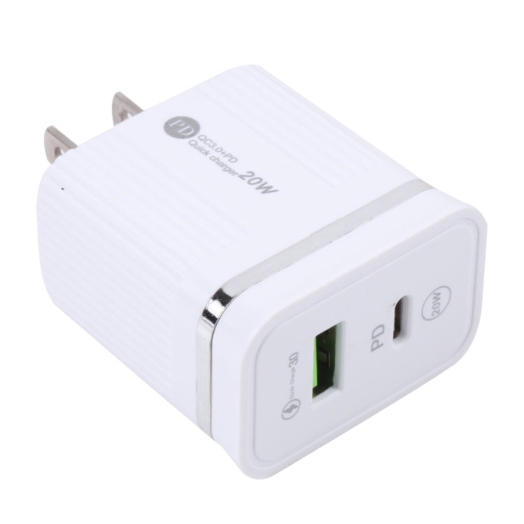 46-A2C2 20W PD + QC3.0 USB 다기능 고속 충전기, 미국 플러그, 미국 플러그