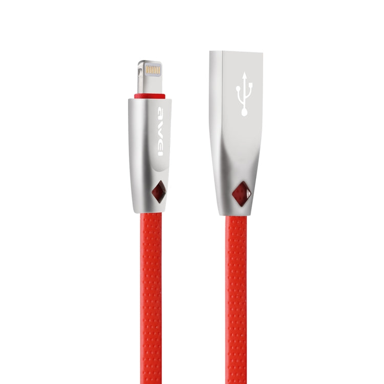 AWEI CL-95 USB to 8핀 휴대용 고속 충전 TPE + 알루미늄 합금 데이터 케이블, 2A, 길이: 1m