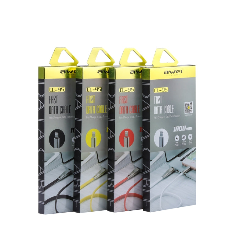 AWEI CL-95 USB to 8핀 휴대용 고속 충전 TPE + 알루미늄 합금 데이터 케이블, 2A, 길이: 1m