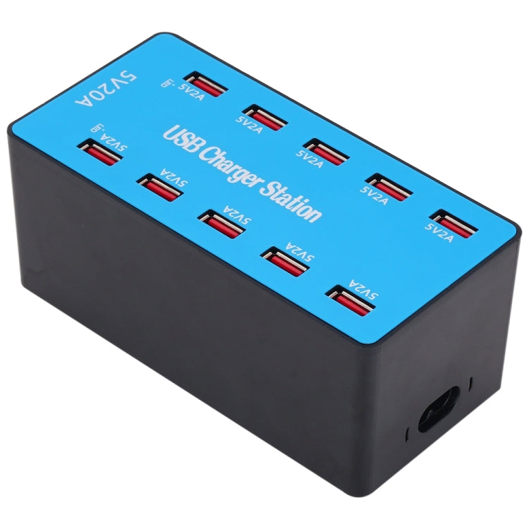 A5B 100W 10포트 USB 스마트 충전 스테이션 표시등 포함, 미국 플러그, 100W