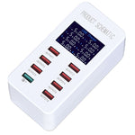 A8 50W 8포트 USB + QC3.0 스마트 충전 스테이션 디지털 디스플레이 AC100-240V, US 플러그, A8 US 플러그