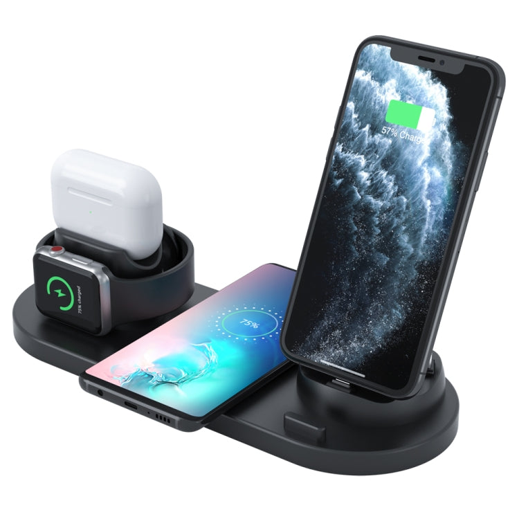 HQ-UD15 업그레이드 6-in-1 무선 충전기 iPhone, 애플 워치, AirPods 및 기타 안드로이드 폰용