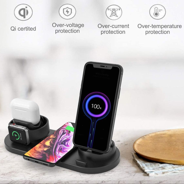 HQ-UD15 업그레이드 6-in-1 무선 충전기 iPhone, 애플 워치, AirPods 및 기타 안드로이드 폰용
