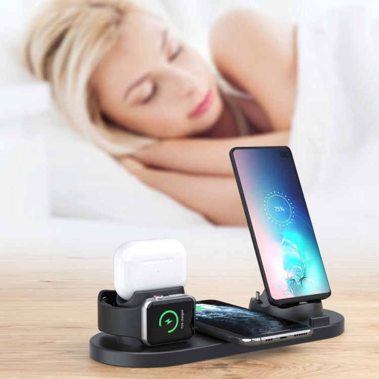 HQ-UD15 업그레이드 6-in-1 무선 충전기 iPhone, 애플 워치, AirPods 및 기타 안드로이드 폰용