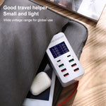 A8T 60W 8포트 USB + QC3.0 + PD 타입-C 스마트 충전 스테이션 디지털 디스플레이 AC100-240V, AU 플러그, A8T AU 플러그